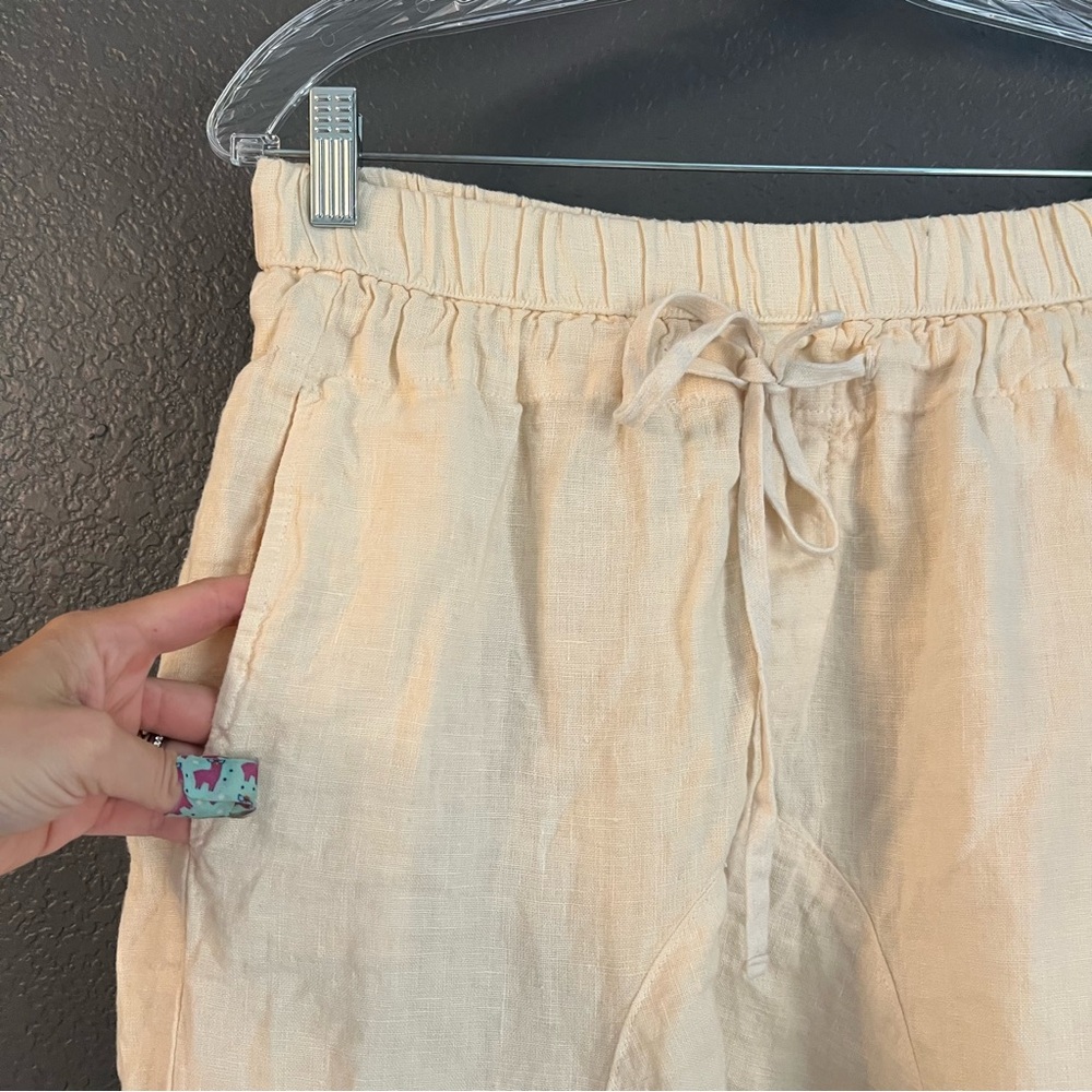 ENZA COSTA • Linen cropped drawstring pants • Small - Picture 2 of 7